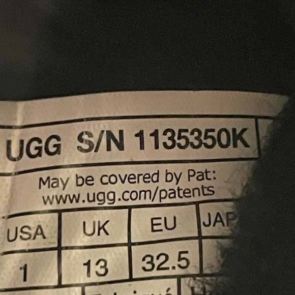 UGG slippers kids sequin Funkette chunky sz 1 black elastic strap - Picture 4 of 5